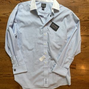 Joseph A Bank Men's Button Up Signature Series Shirt Sz 15.5 33 Long Sleeve-NWT